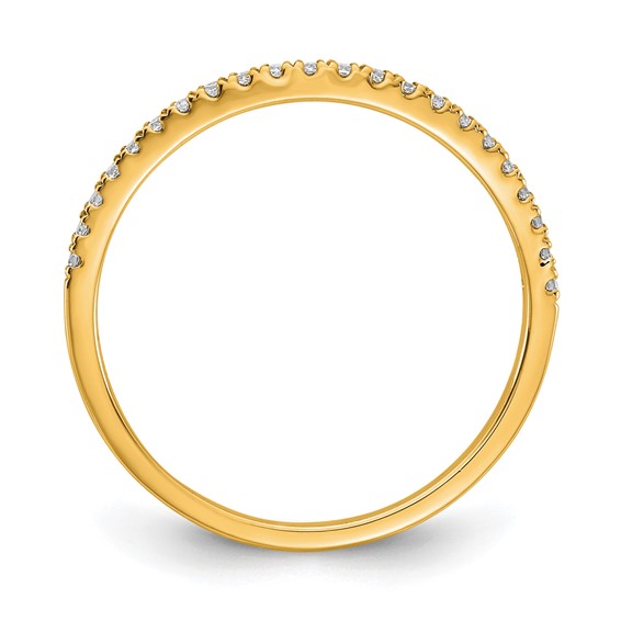 14k Yellow Gold Diamond Contoured Wedding Band