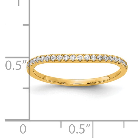 14k Yellow Gold Diamond Contoured Wedding Band
