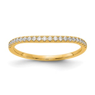 14k Yellow Gold Diamond Contoured Wedding Band