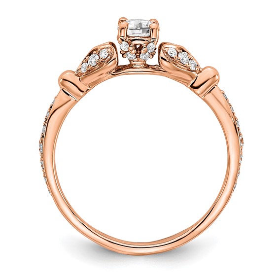 14k Rose Gold Diamond Complete Eng Ring