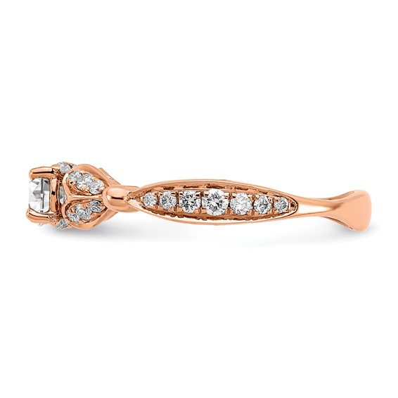 14k Rose Gold Diamond Complete Eng Ring