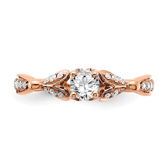 14k Rose Gold Diamond Complete Eng Ring