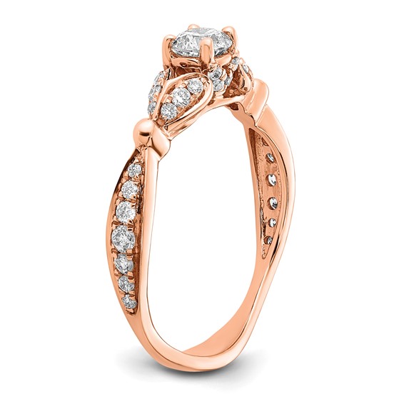 14k Rose Gold Diamond Complete Eng Ring
