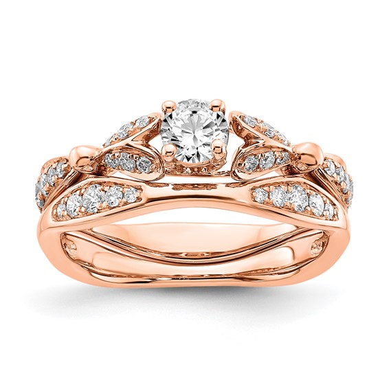 14k Rose Gold Diamond Complete Eng Ring