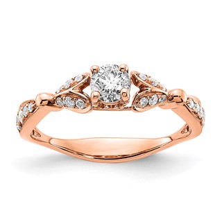 14k Rose Gold Diamond Complete Eng Ring
