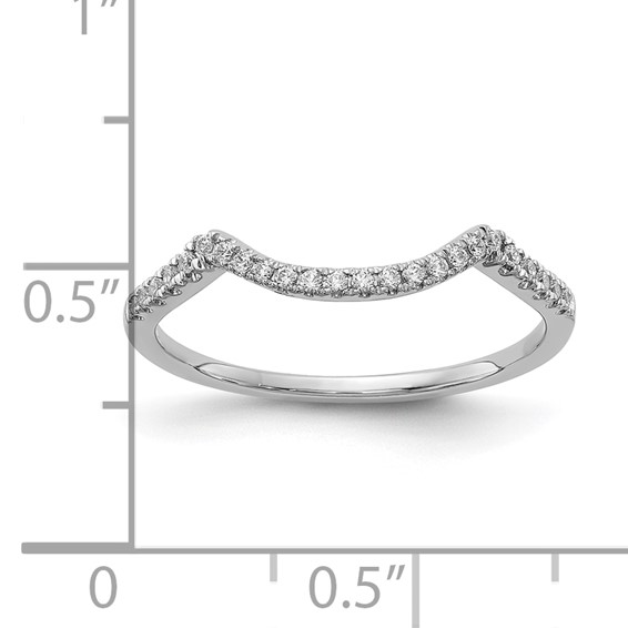 14k White Gold 1/8 carat Diamond Contoured Complete Wedding Band