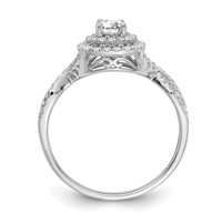 14K White Gold 0.75 Carat Lab Grown Diamond VS SI+ G+ Complete Round Double Halo Engagement Ring view 3