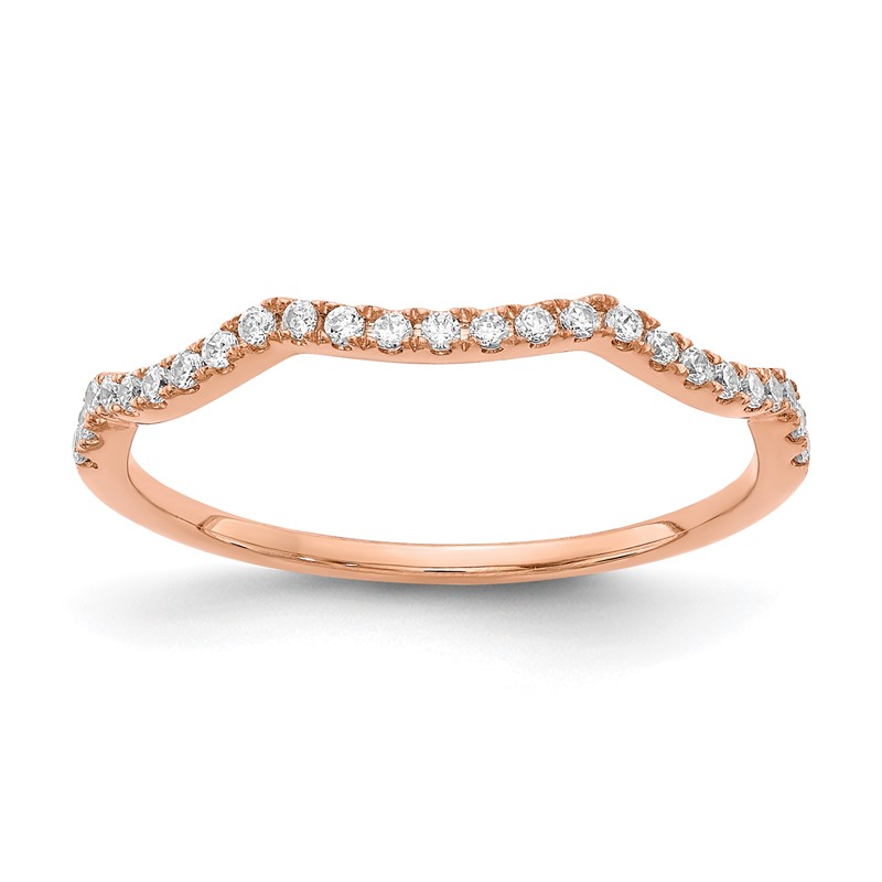 14K Rose Gold Lab Grown VS/SI+ G+ Dia Contoured Wedding Band