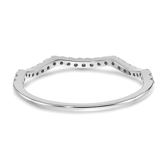 14k White Gold Diamond Contoured Wedding Band