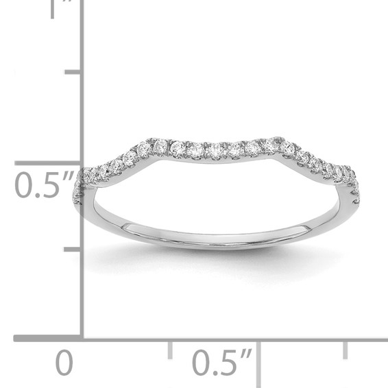 14k White Gold Diamond Contoured Wedding Band