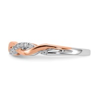 14K Two-tone Rose and White Gold 0.12 Carat Lab Grown Diamond VS SI+ G+ Complete Wedding Band view 4