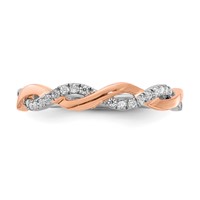 14K Two-tone Rose and White Gold 0.12 Carat Lab Grown Diamond VS SI+ G+ Complete Wedding Band view 5