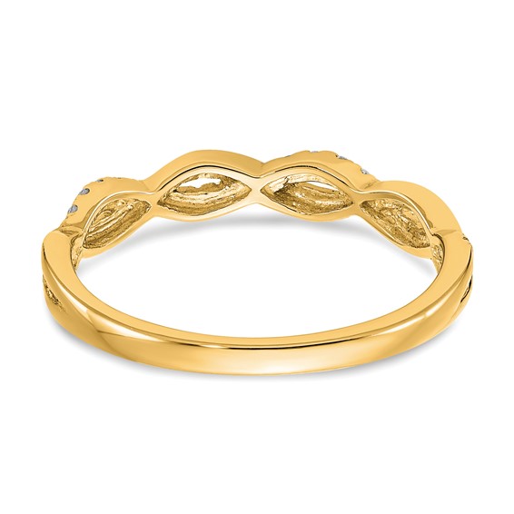 14k Diamond Criss-Cross Wedding Band