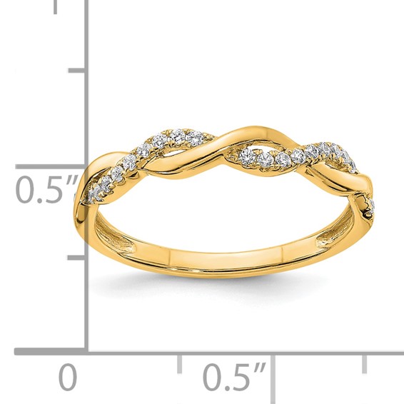 14k Diamond Criss-Cross Wedding Band