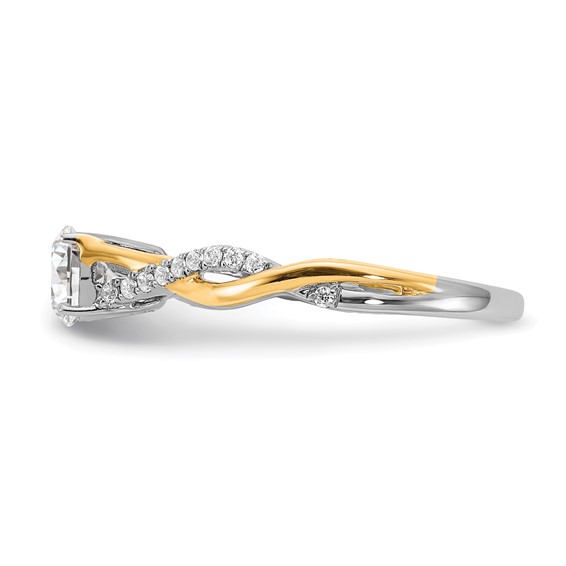14k Two-tone Diamond Semi-mount Criss-Cross Engagement Ring