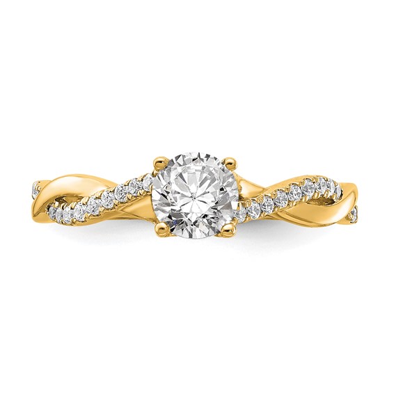14k Diamond Semi-mount Criss-Cross Engagement Ring
