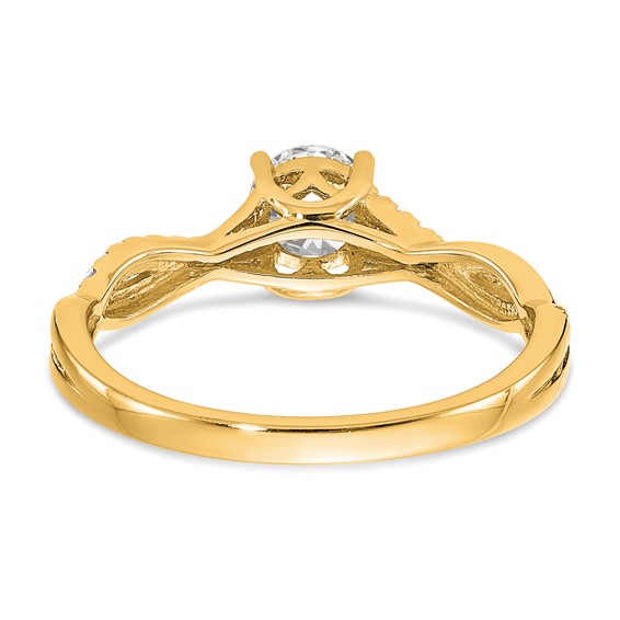 14k Diamond Semi-mount Criss-Cross Engagement Ring