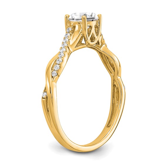 14k Diamond Semi-mount Criss-Cross Engagement Ring