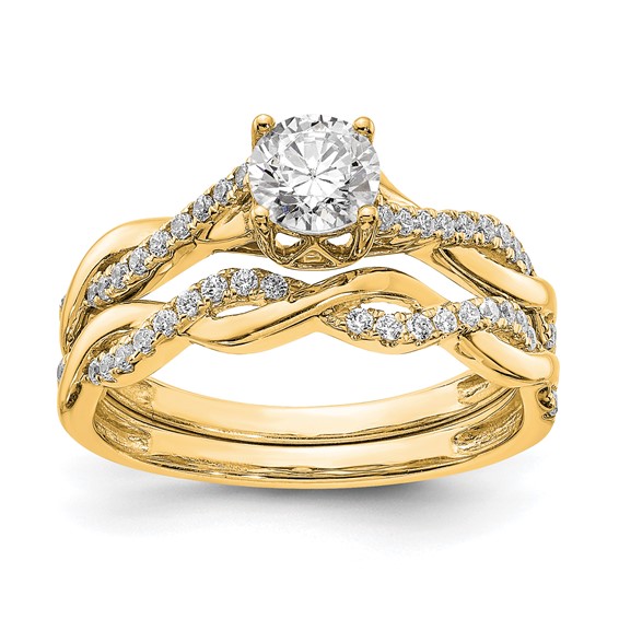 14k Diamond Semi-mount Criss-Cross Engagement Ring