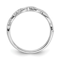 14K White Gold 0.12 Carat Lab Grown Diamond VS SI+ G+ Complete Twist Wedding Band view 2