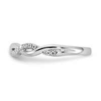 14K White Gold 0.12 Carat Lab Grown Diamond VS SI+ G+ Complete Twist Wedding Band view 4