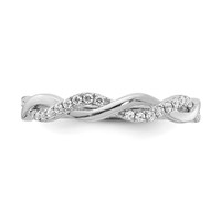 14K White Gold 0.12 Carat Lab Grown Diamond VS SI+ G+ Complete Twist Wedding Band view 5