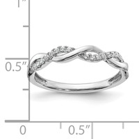 14K White Gold 0.12 Carat Lab Grown Diamond VS SI+ G+ Complete Twist Wedding Band view 3