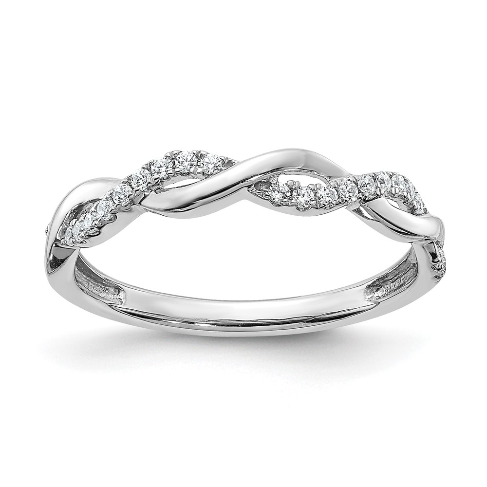 10k White Gold 1/8 carat Lab Grown Diamond VS/SI+ G+ Complete Twist Wedding Band (RM5911B-012-0WLG)