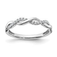 14K White Gold 0.12 Carat Lab Grown Diamond VS SI+ G+ Complete Twist Wedding Band view 1