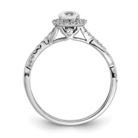 14K White Gold 0.62 Carat Lab Grown Diamond VS SI+ G+ Complete Round Halo Engagement Ring view 2