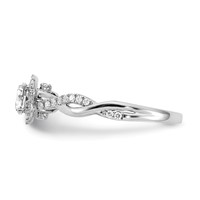 14K White Gold 0.62 Carat Lab Grown Diamond VS SI+ G+ Complete Round Halo Engagement Ring view 4