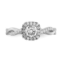 14K White Gold 0.62 Carat Lab Grown Diamond VS SI+ G+ Complete Round Halo Engagement Ring view 5
