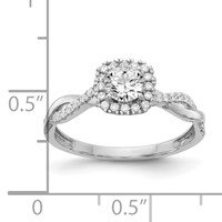 14K White Gold 0.62 Carat Lab Grown Diamond VS SI+ G+ Complete Round Halo Engagement Ring view 3