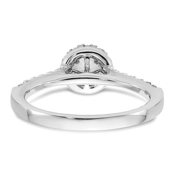 14kw Lab Grown Diamond VS+ F+ 1/2 ctw Round Halo Engagement Ring