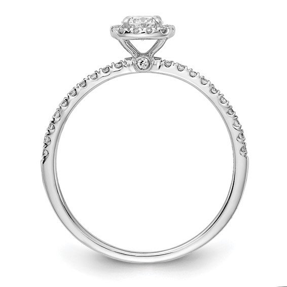 14kw Lab Grown Diamond VS+ F+ 1/4 ctw Round ctr w/ Cush Halo Engage