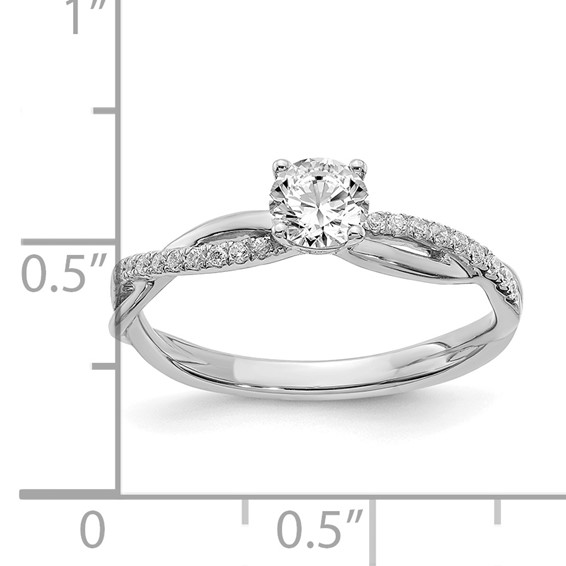 14k White Gold Diamond Semi-mount Engagement Ring