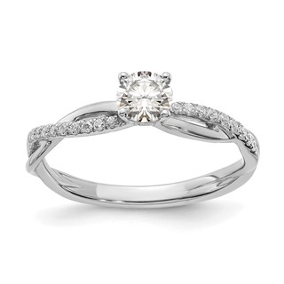 14k White Gold Diamond Semi-mount Engagement Ring