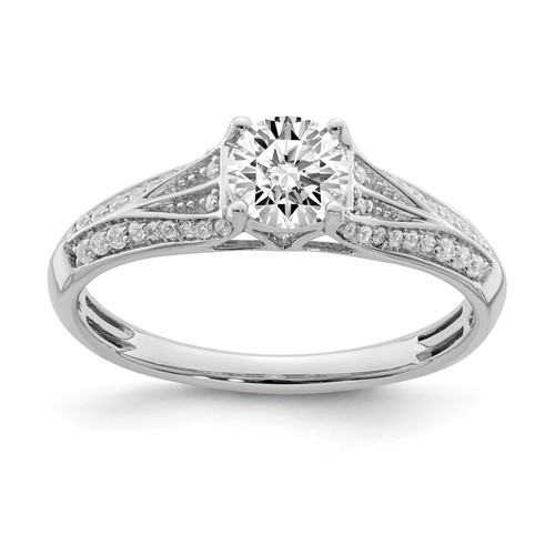 Sterling Silver & CZ Semi-mount Engagement Ring