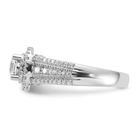 14k White Gold Diamond Semi-mount Engagement Ring