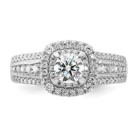 14k White Gold Diamond Semi-mount Engagement Ring