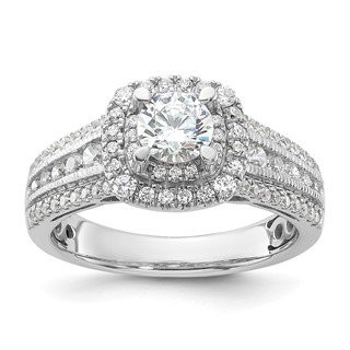 14k White Gold Diamond Semi-mount Engagement Ring