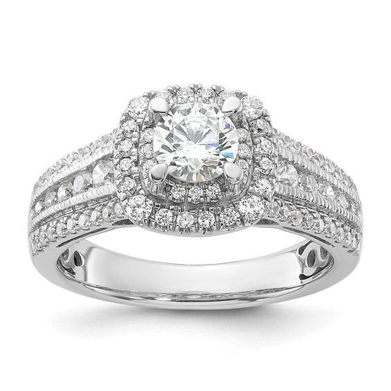 14k White Gold Diamond Semi-mount Engagement Ring
