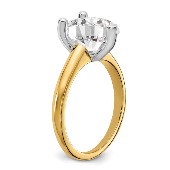 14k Two Tone 12x8mm PEAR Solitaire Mounting Sz 10