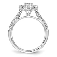 True Origin 14K White Gold 1 Carat Lab Grown Diamond VS+ F+ Complete Halo Engagement Ring view 2