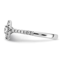 True Origin 14K White Gold 1 Carat Lab Grown Diamond VS+ F+ Complete Halo Engagement Ring view 3