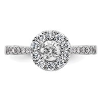 True Origin 14K White Gold 1 Carat Lab Grown Diamond VS+ F+ Complete Halo Engagement Ring view 5