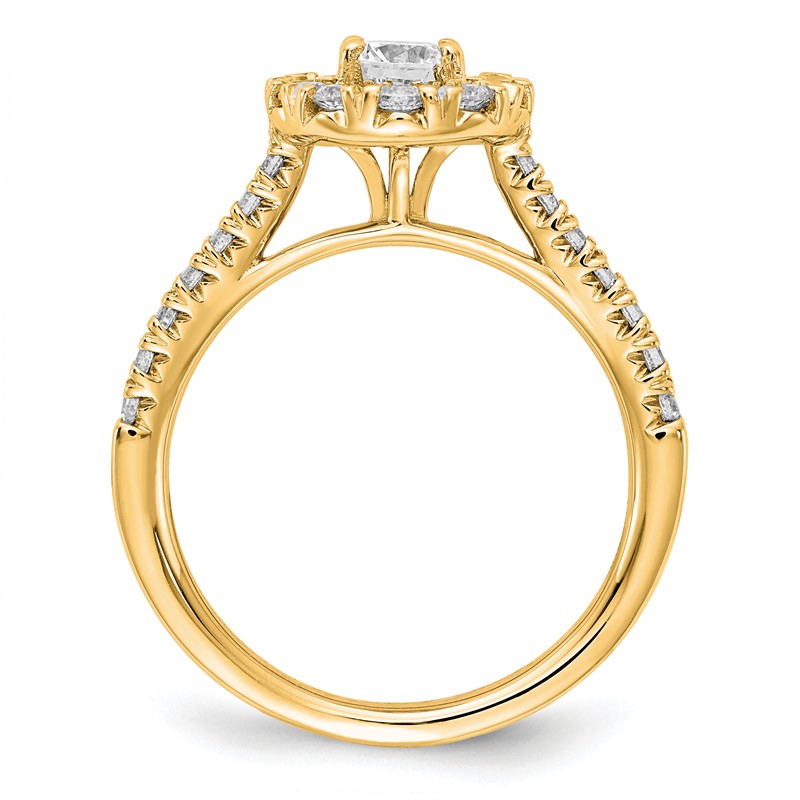 True Origin 14k 1 carat Lab Grown Diamond VS D E F Complete Fancy Halo Engagement Ring