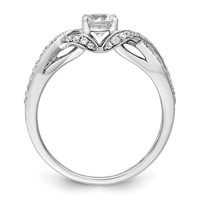 10K White Gold 0.75 Carat Lab Grown Diamond VS SI+ G+ Round Complete Twist Bypass Engagment Ring view 2