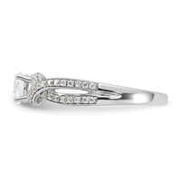 10K White Gold 0.75 Carat Lab Grown Diamond VS SI+ G+ Round Complete Twist Bypass Engagment Ring view 3