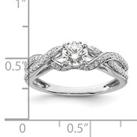 10K White Gold 0.75 Carat Lab Grown Diamond VS SI+ G+ Round Complete Twist Bypass Engagment Ring view 4